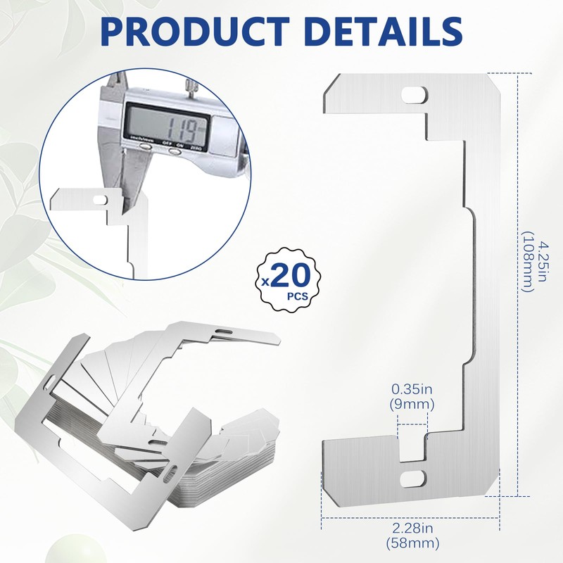 20 Pcs Wall Plate Spacer- Metal Flush Fit Device Leveling