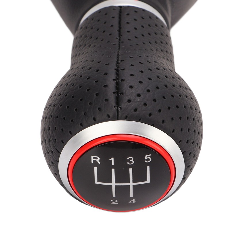 Gear Shift Knob Boot Set 5 Speed PVC Leather Gearstick