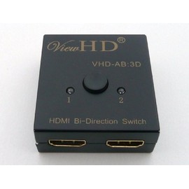 ViewHD HDMI Bi-Directional 2x1 or 1x2 A-B/AB Switch | Model: VHD-AB:3D