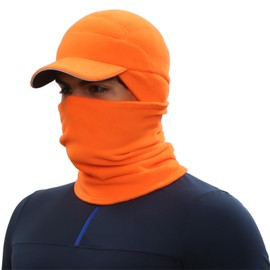 TrailHeads Men's Gift Set - Fleece Ball Cap with Drop Down Ear Warmer and Microfleece Neck Warmer/Gaiter - Hunter Orange