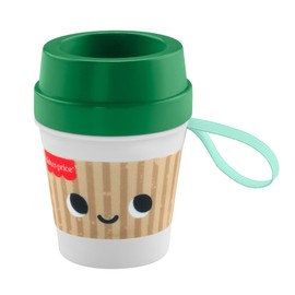 Fisher Price JMF08 Matching Coffee Cup Teether Baby Toddler Toy Rattle Rattle Educational Activity Toy for 3 Months and Up, Green