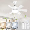ZMISHIBO 1 Pack 17.9 Inch Socket Fan Light with Remote, Dimmable 3 Colors 6 Speed 1100 Lumens Light Bulb Screw in Ceiling Fan with Lights, Light Socket Ceiling Fan for Bedroom -White | ZMISHIBO