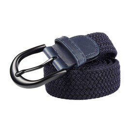 Univo Colors Mesh Belt, One Size Fits Most, Knitted Belt, Men's, Women's, Black Buckle, Good Elasticity, Unisex, Casual, Business, 9 Colors, navy, S