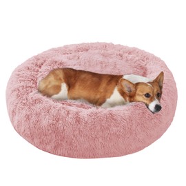 JOLLYVOGUE Dog Bed, Calming Anti-Anxiety Large Dog Bed, Fluffy Donut Cushion for Medium and Large Pets (27"/30"/36")