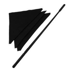 DGBRSM Flute Cleaning Rod Kit with 3pcs Swabs and Polishing Cloth, Black
