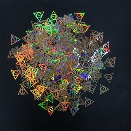 10 Grams/Pack - Hollow Triangles Shape Glitter Sequins for Festival Rave Beauty Makeup Face Body Nail Crafts Art Decoration (Gold)