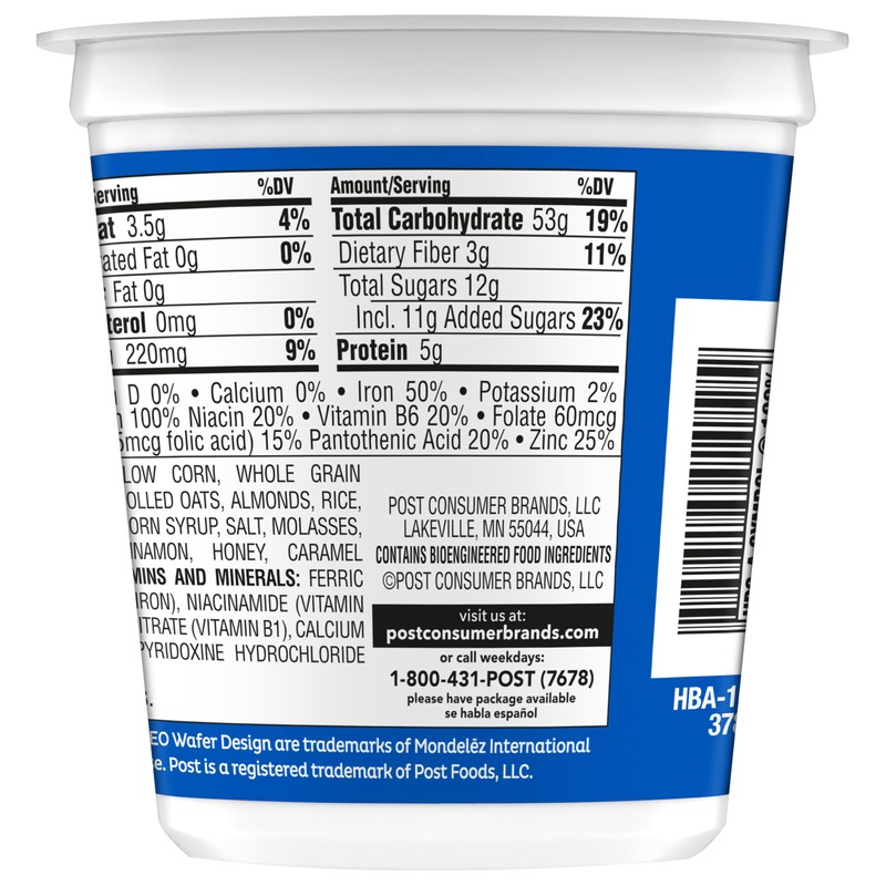 Post Oreo Puff Cereal Cup, Chocolate Cereal, 1 oz cup