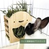 rabbit grass box hay rack food bowl rabbit grass container