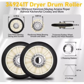 ERP 4392065 Dryer Maintenance Kit for Whirlpool Contains 341241 WP691366 349241T