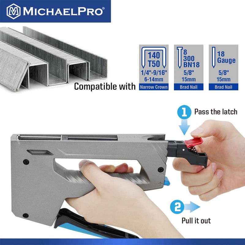MichaelPro MP013011 Aluminum Tacker/Staple Gun, Multi-Purpose Stapler for Professionals and