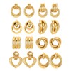 Ofeiyaa 8 Pairs Gold Knot Earrings for Women Chunky Statement