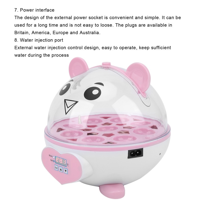 SemiAutomatic Incubator Household Small 9 Eggs Incubator for Chicken Duck