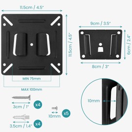 Belle Vous Universal TV and Monitor Wall Mount Bracket - Weight Capacity 15kg/33lbs - For Screen Sizes 14-32 Inches - Low Profile RV/Camper TV Mount for LED, LCD, Computer, Flat or Curved Monitors