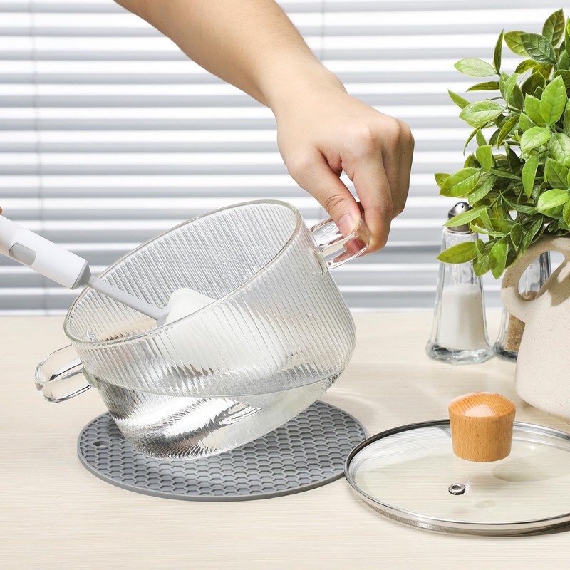 Tioncy 2 Pcs Clear Glass Pots for Cooking on Stove