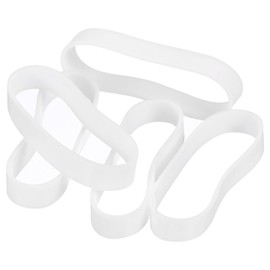 QUARKZMAN Pack of 100 Rubber Bands, 25 x 5 mm Rubber Bands, Rings, Cable Ties, Strong Elastic Bands, Non-Slip for Cable Wrapping, Bag Closures, White