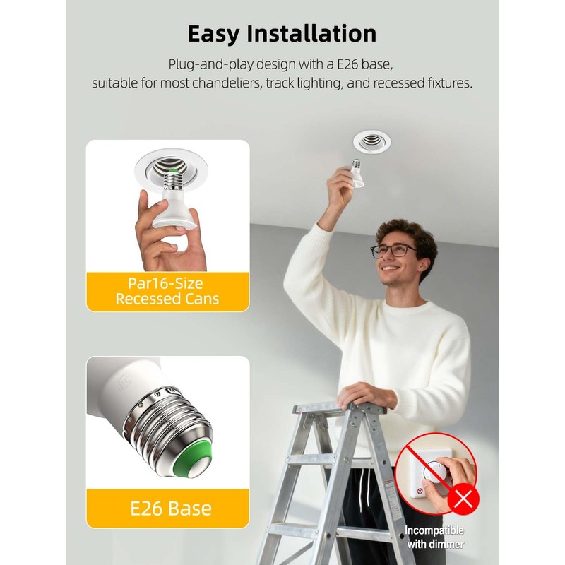 ILC Par16 LED Light Bulbs 40 Watt Equivalent Color Changing