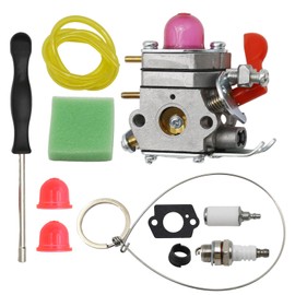 530071811 Carburetor w/Spark Plug & Air Filter Replacement for Poulan Pro P4500 PP025 PP125 PP258TP PP25E Trimmer Replacement for Craftsman C1U-W19