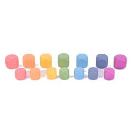 TickiT Rainbow Wooden Cubes - Set of 14 - 7 Different Colors - For Ages 10m+ - Loose Parts Wooden Toy for Toddlers