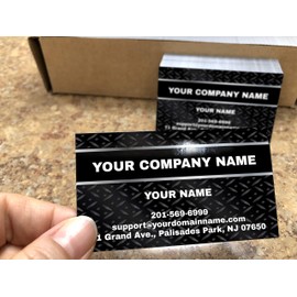 IMPACTONLINEPRINTING, Business Cards 100pcs - Thick Smooth16Pt Paper(350gsm), Metal-Black