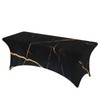 MELEYELIN Black Marble Spandex Tablecloth for Rectangular Tables, Fitted Tablecloth