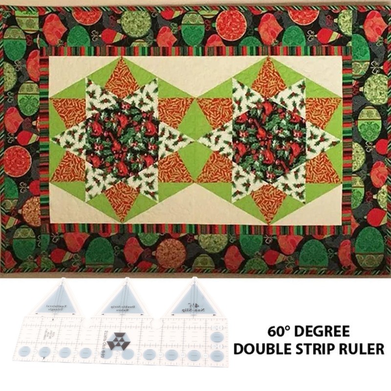 Ruler Grids 45/60/90 Degree Double Strip Ruler Transparent Acrylic Non