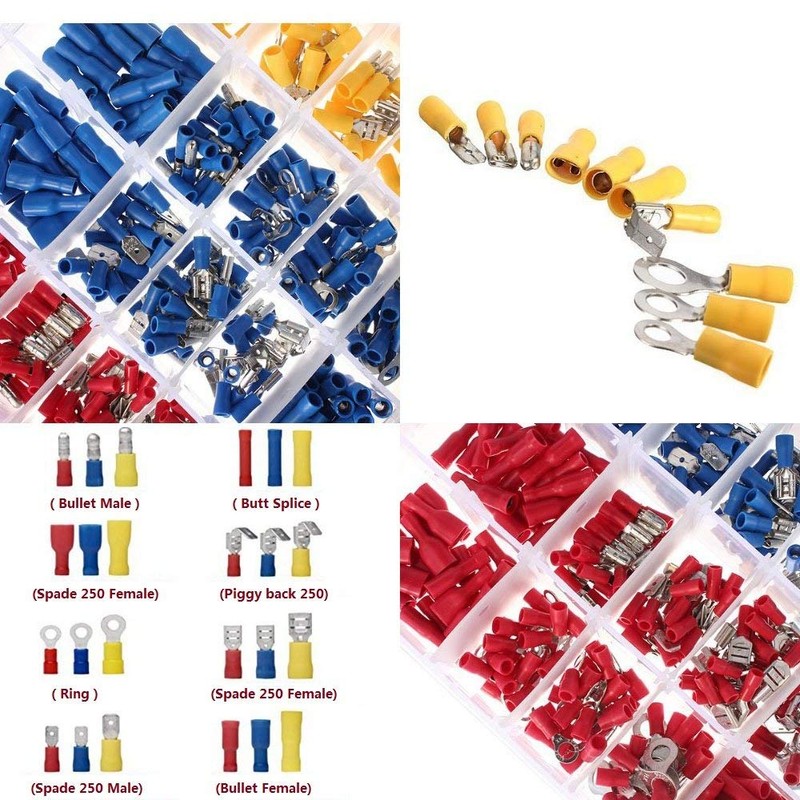 EL-SKY Wire Terminal Crimp Connectors, 480 Pcs 12-Size Assorted Mixed