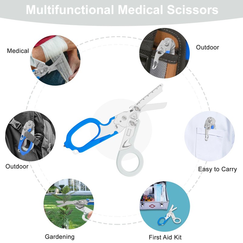 Lemasa6 in 1 Multifunctional Combination Tool, Folding Retractable Emergency Shears,