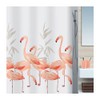 Spirella Anti-Schimmel Duschvorhang - Anti-Bakteriell, waschbar, wasserdicht, Polyester, „Flamingo“ 120x200cm