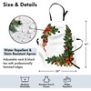 Ambesonne Christmas Apron, Noel Themed Illustration Fir Tree Ornaments Classical