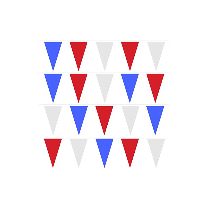 Robelli Red, White & Blue Triangular Party Bunting - Fabric