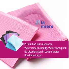 Diamond Embossed Dental Bibs 13"x18" - 3 Ply Waterproof Tattoo Bib Sheet - Salon Nail Bibs, (50P, Pink)