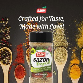 Badia Sazon Tropical, 3.5 oz – All Purpose Seasoning Blend for Flavorful Latin Dishes