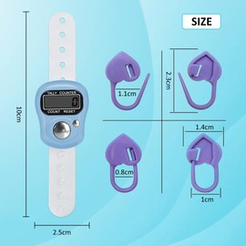 Electronic Finger Counter, Finger Counter, 3 Pieces Tally Counter, Mechanical Hand Tally Finger Counter, Mini LED Digital Finger Counter for Inventory, Knitting, Sports, Golf, School