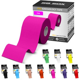 SB SOX Pro Synthetic Kinesiology Tape (Precut & Uncut Options) – Longer Lasting Performance Fabric Option to Our Original Cotton Kinesiology Tape - Also Latex Free, Water Resistant! (Pink - Uncut)
