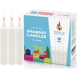Israel Candle Shabbat Candles Shabbos 3 Hr. - 12 Ct.