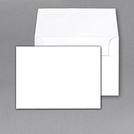 80 Lb. White Heavy Blank Note Cards and Envelopes Size (A7) 5 X 7-50 Per Pack. - This Is Not a Fold Over Card.