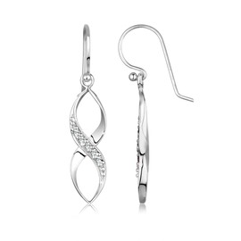 Elli Earrings Ladies Ear Hanger Spiral Infinity Delicate with Crystals 925 Sterling Silver