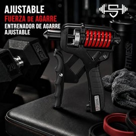 Fortalecedor de Agarre Ajustable con Contador Digital, 5‑165 kg Ejercitador de Antebrazo y Muñeca, Entrenador de Fuerza para Recuperación Muscular, De