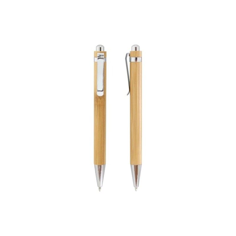 Druckspezialist 25 Bamboo Ballpoint Pens SUMATRA with Engraving