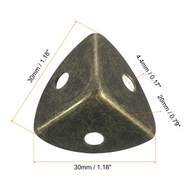 sourcing map 16 Pcs Metal Box Corner Protectors 1.18"x0.79" Table Corner Guards Decorative with Mounting Screws for Storage Box Cabinets Wooden Chest, Bronze