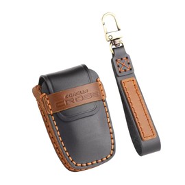 LEXLEY Genuine Leather Key Case for Toyota Corolla Cross 10 Series (September 2021 and up) Leather Key Cover Key Holder Smart Key Case with COROLLA CROSS Logo Custom Key Case (Black)