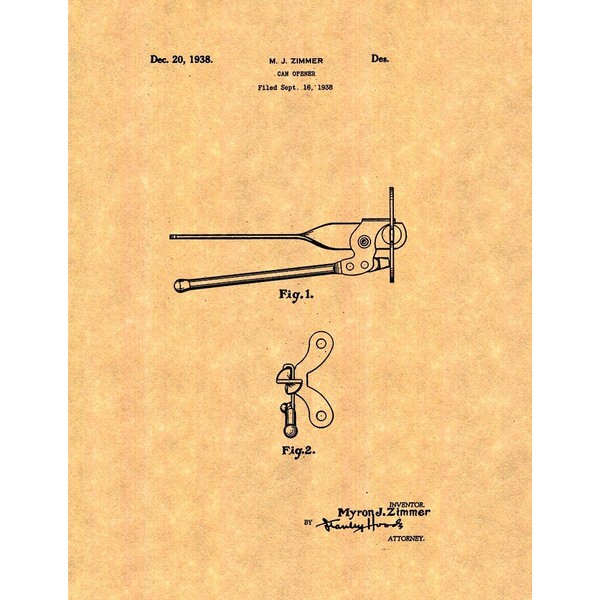 Can Opener Patent Print (8.5" x 11") M11425
