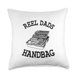Reel Dads Handbag Tackle Box Fisherman Bass Fishing Throw Pillow