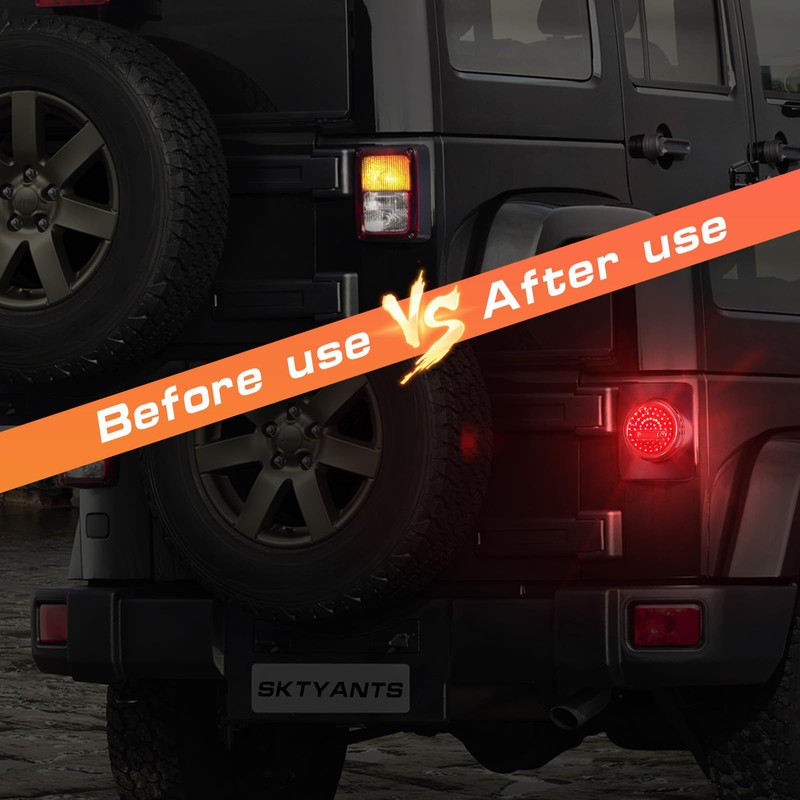 SKTYANTS LED Round Tail Light Brake Light Turn Signal Reverse