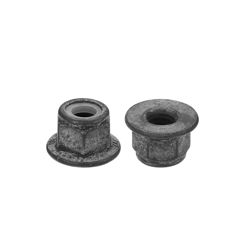 sourcing map M6x1mm Flange Nylon Insert Lock Nuts, 50Pcs Carbon