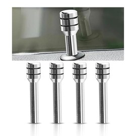 4PCS Car Door Lock Knobs, 1.96×0.47 Inch Door Lift Bolt Auto Inner Door Pull Pins, Aluminum Alloy Door Lock Cover Decor, Universal Car Accessories for Most Cars, Trucks (Silver)