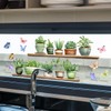 Potted Plant Window Clings - Botanical Butterfly Succulent Cactus Decals,