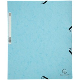 Exacompta 55528E Portfolio File Aquarel, 24 x 32 cm for DIN A4, Elastic Closure, 3 Flaps, Colospan 400g/m², 1 Piece, Pastel Blue