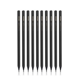RuiMi Hexagonal Pencil 2B/HB Selectable 10-Piece Set, Writing Pencil for Learning, Break-Resistant Core, Natural Wood, Non-Toxic, Environmentally Friendly, School Entrance Gift, Stationery (Black, 2B)