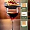 BambooMN Dual Use Bamboo Coasters/Wine Glass Topper, 4" - Vertical